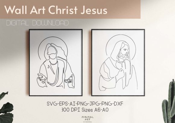2 Wall Art Christ Jesus - Svg Art Prints Graphics and Illustrations
