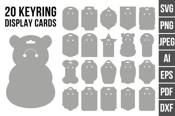 20 Keyring Display Card Keychain Svg for Modern Graphics