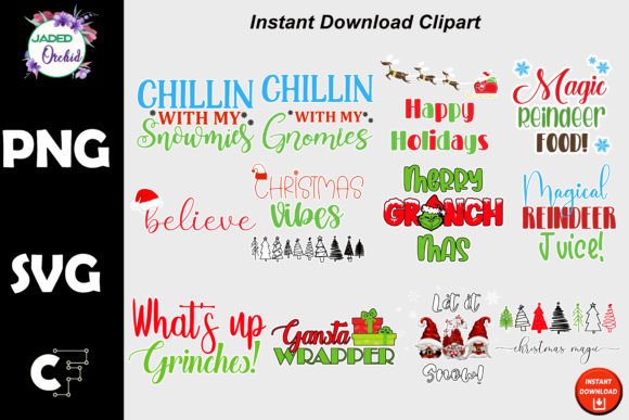 Christmas Fun Sayings Bundle PNG SVG Graphics and Crafts Review