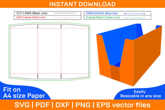 Corrugated Cardboard Display Box Dieline Graphics and Print Templates
