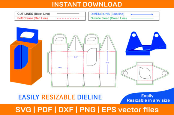 Cupcake Box with Insert Display Graphics and Print Templates