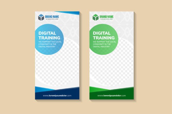 Digital Training Vertical Banner Graphics and Social Media Templates