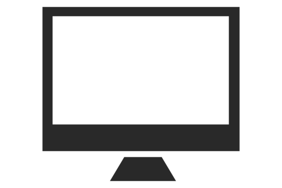 Display Line Icon. Computer Screen Black Graphics and Illustrations