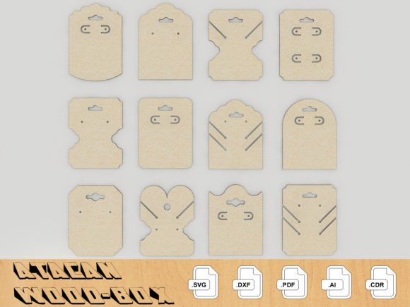 Earring Display Cards SVG DXF Files 200: A Designer's Take on Graphics for Crafts