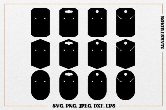 Earrings Display Cards Svg: Graphics and Illustrations for Brand Design