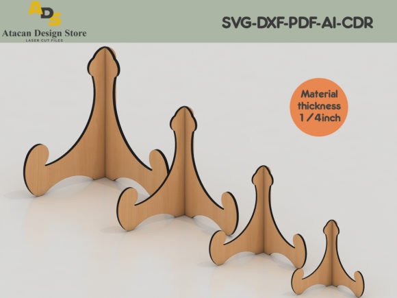 Easel Holder Display Laser Cut SVG Files Graphics & Graphic Templates