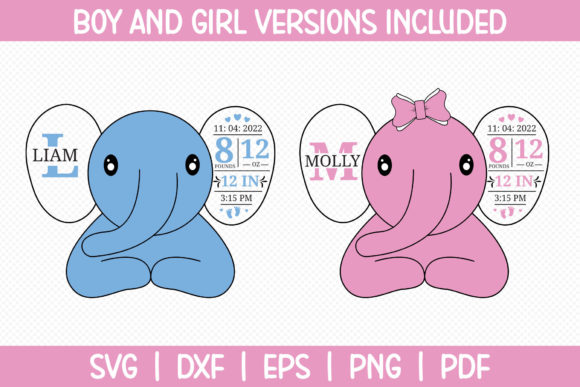 Elephant Birth Stats Announcement SVG Graphics and Crafts Review
