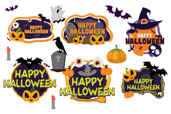 Halloween Illustrations Graphics for Crafts and Branding