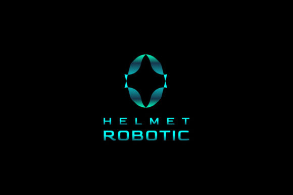 Head Robot Display Gradient Cyan Logo Graphics and Logos