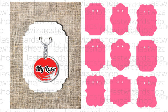 Keyring Display Card Svg, Keychain Tag Graphics for Crafts