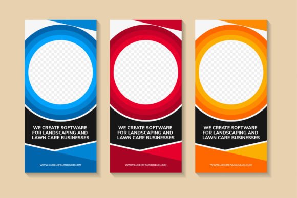 Lawn Care Businesses Vertical Banner Graphics and Print Templates