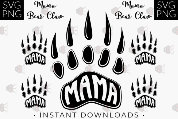 Mama Bear SVG PNG Digital Downloads for Graphics and Illustrations