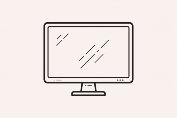 Monitor Display Outline Icon Graphics for Handmade Creators