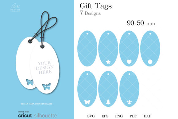 Oval Shape Gift Tag Display Card SVG PNG Graphics
