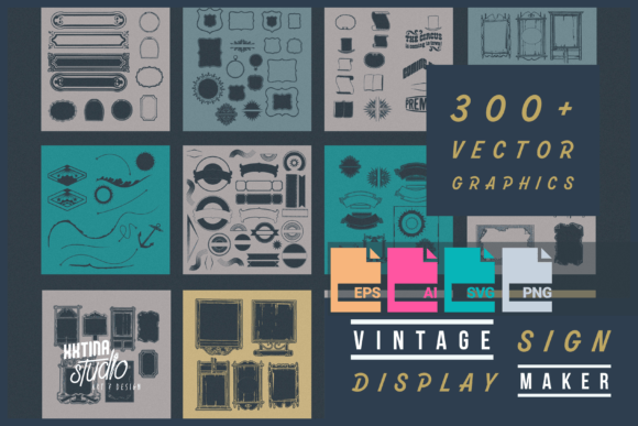 Vintage Sign Display Maker Graphics and Illustrations Review
