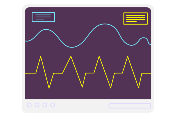 Vital Sign Monitoring Icon. Electronic D Graphics and Illustrations
