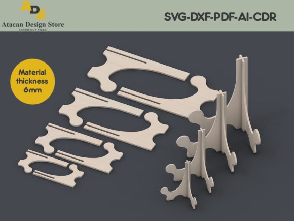 Wood Display Stand Plate Holder Easels Graphics and Illustrations Review