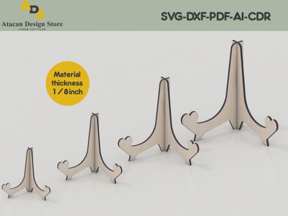 Wooden Display Easel Laser Cut Templates for Graphics