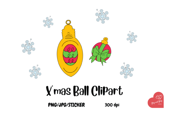 Xmas Ball Clipart Graphics and Illustrations for Editorial Design